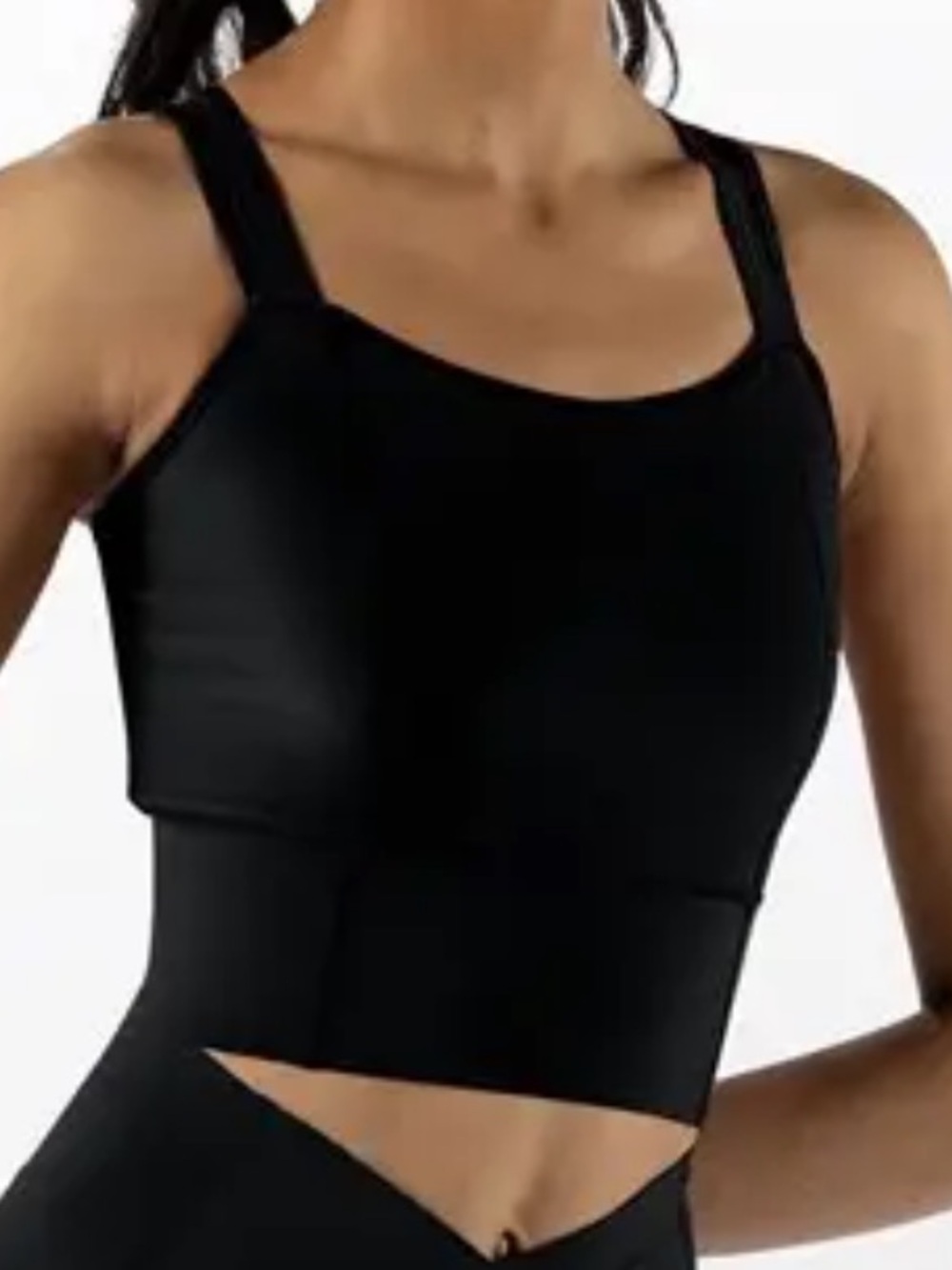 Weissman Dance Wear FlexTek Longer Length Crop Top Black NEW Small Adult